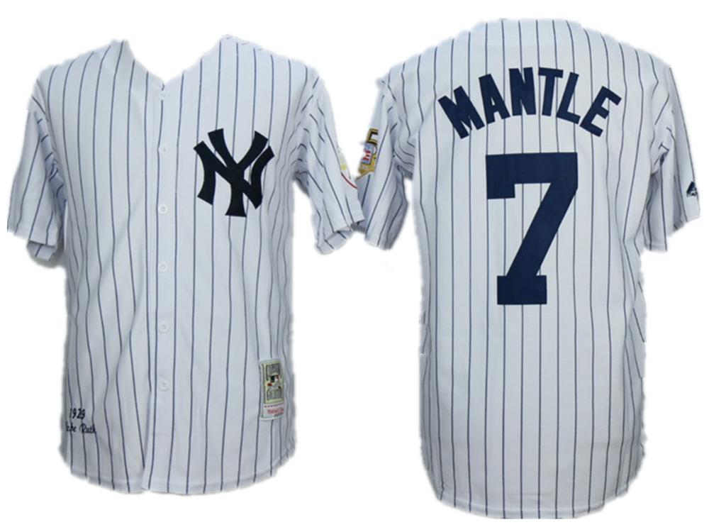 New York Yankees Mickey Mantle White 1929 Throwback Jersey