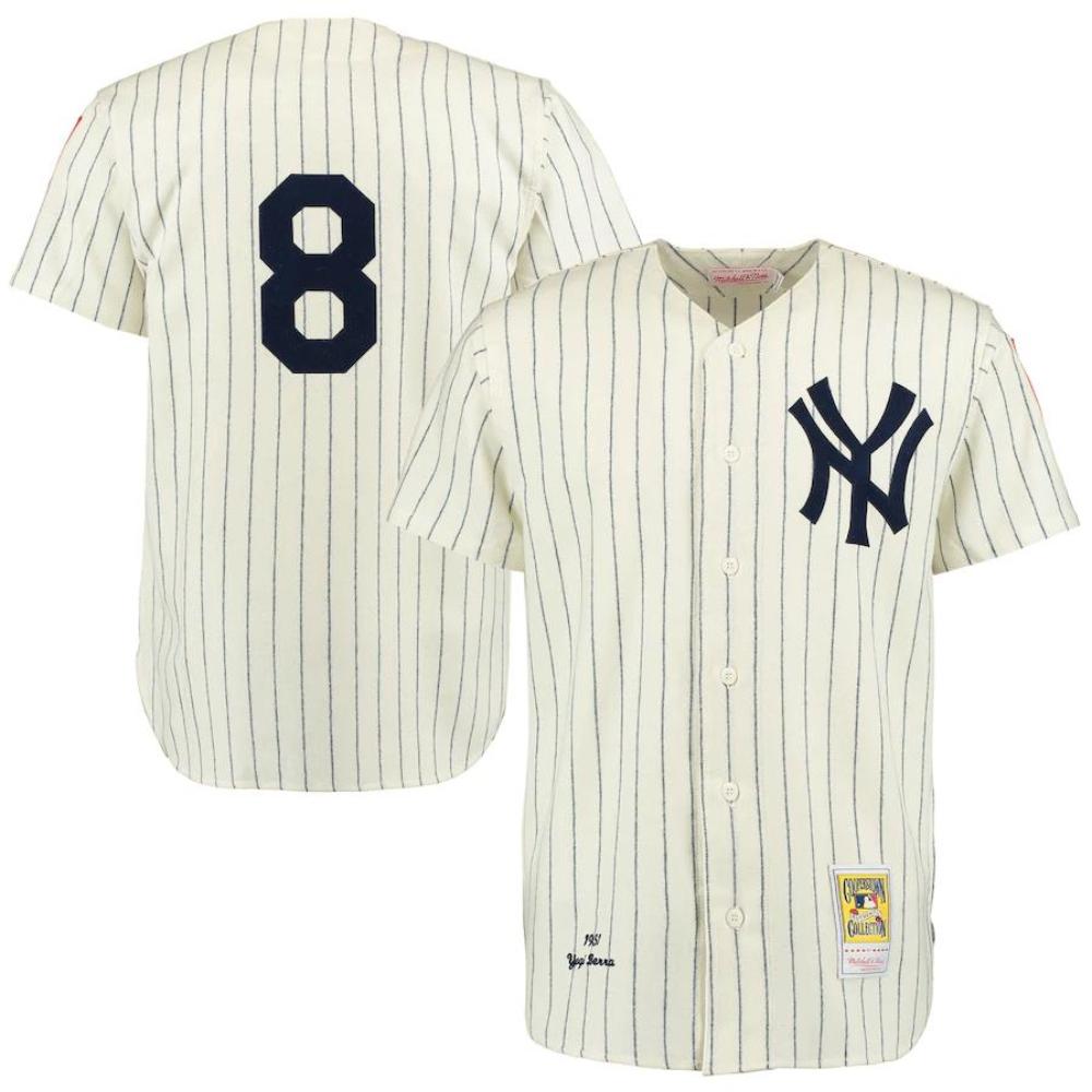New York Yankees Yogi Berra Cream 1951 Throwback Jersey