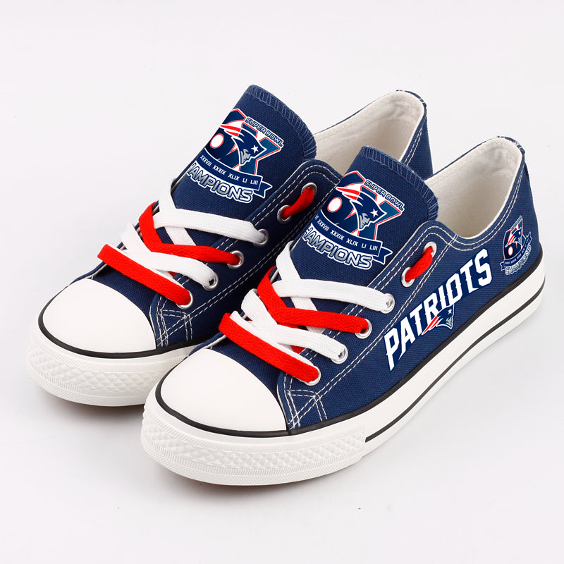 New England Patriots Low Top Canvas Sport Sneakers Shoes For Men Women Fans