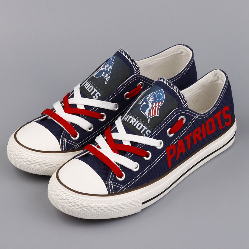 New England Patriots 1 Low Top Canvas Sport Sneakers Shoes For Men Women Fans