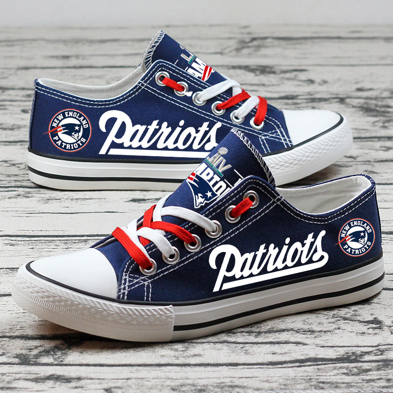 New England Patriots Low Top Canvas Sport Sneakers Shoes For Men Women Fans