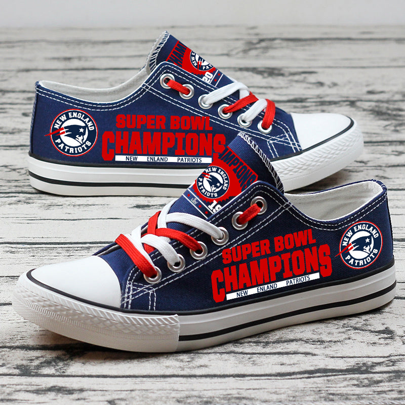 New England Patriots Low Top Canvas Sport Sneakers Shoes For Men Women Fans