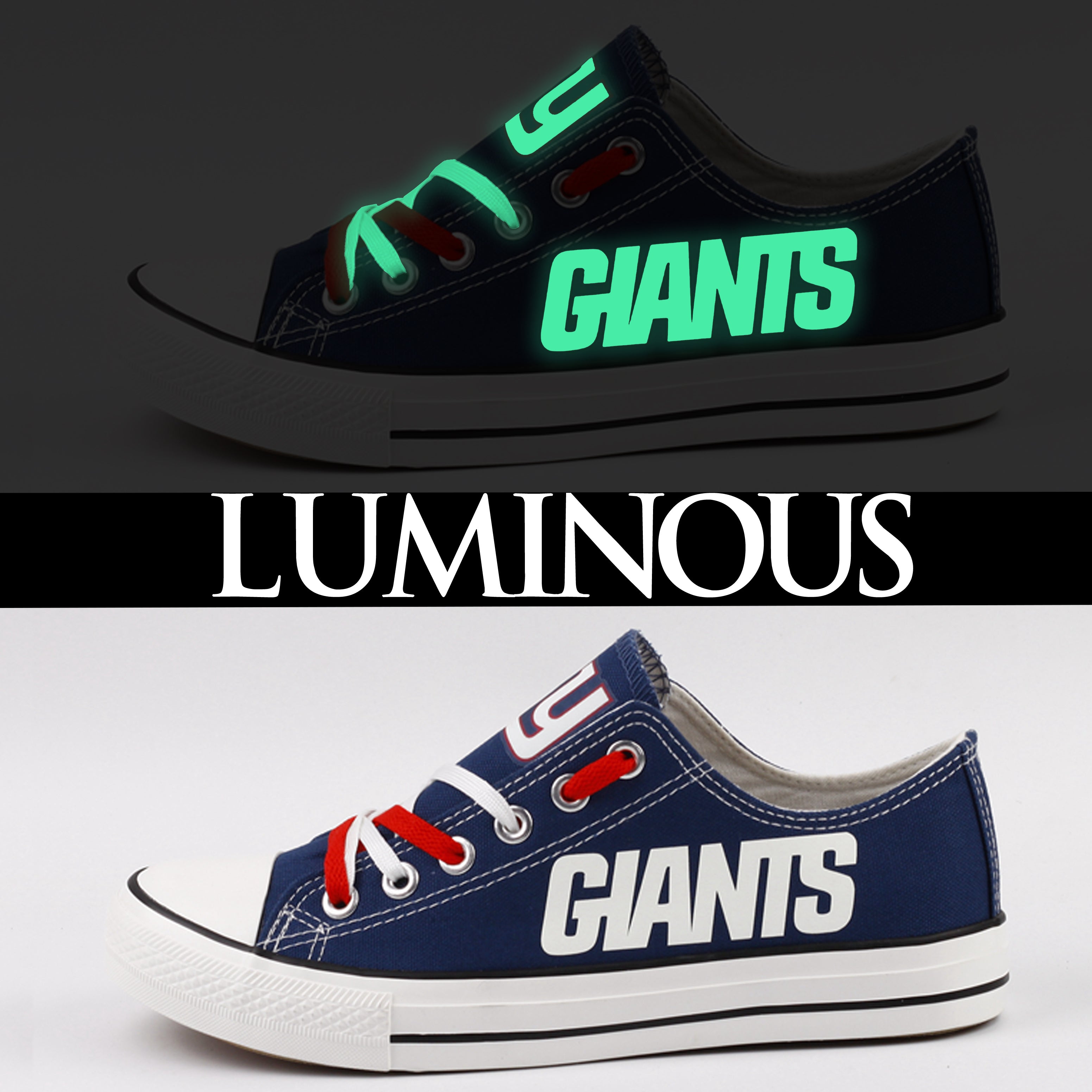 New York Giants Low Top Canvas Sport Sneakers Shoes For Men Women Fans