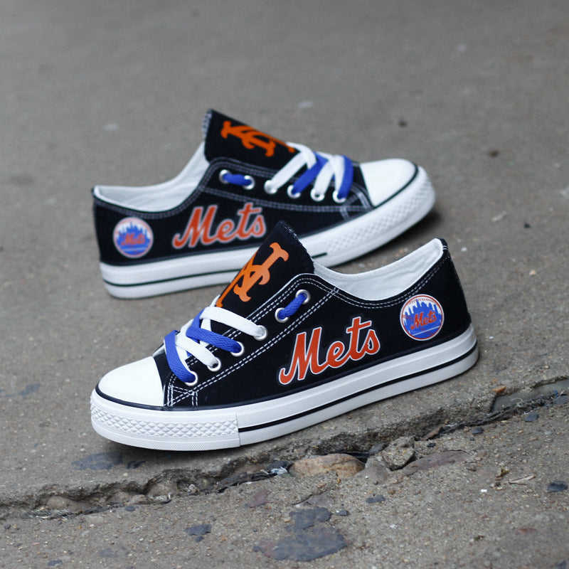 New York Mets Limited Print Low Top Canvas Shoes Sport Sneakers For Men Women Fans