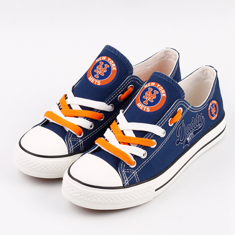New York Mets Limited Print Low Top Canvas Shoes Sport Sneakers For Men Women Fans