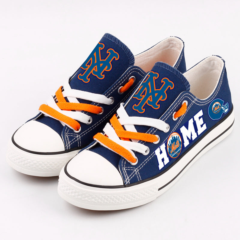 New York Mets Limited Print Low Top Canvas Shoes Sport Sneakers For Men Women Fans