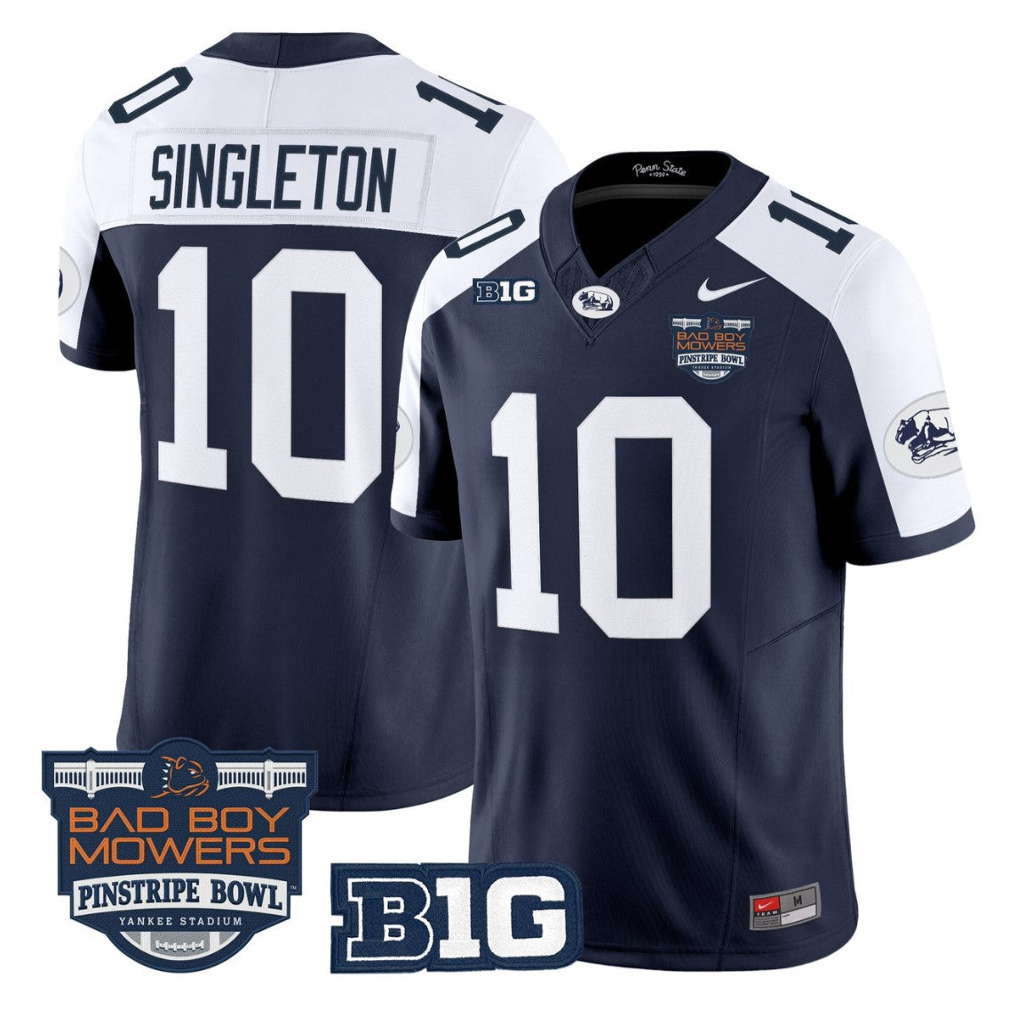 Nicholas Singleton Jersey #10 Penn State Throwback Pinstripe Bowl Stitched