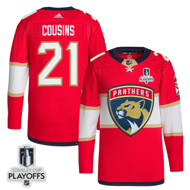 Nick Cousins 21 Florida Panthers 2024 NHL Playoffs Patch Home Jersey - Men, Red