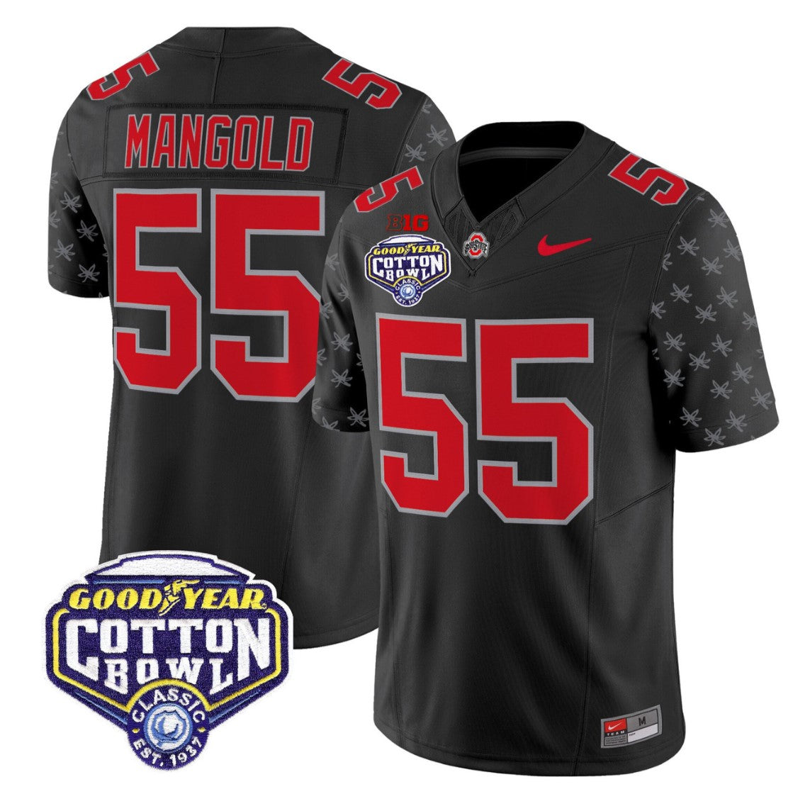 Nick Mangold Jersey #55 Ohio State 2025 Cotton Bowl Patch Stitched