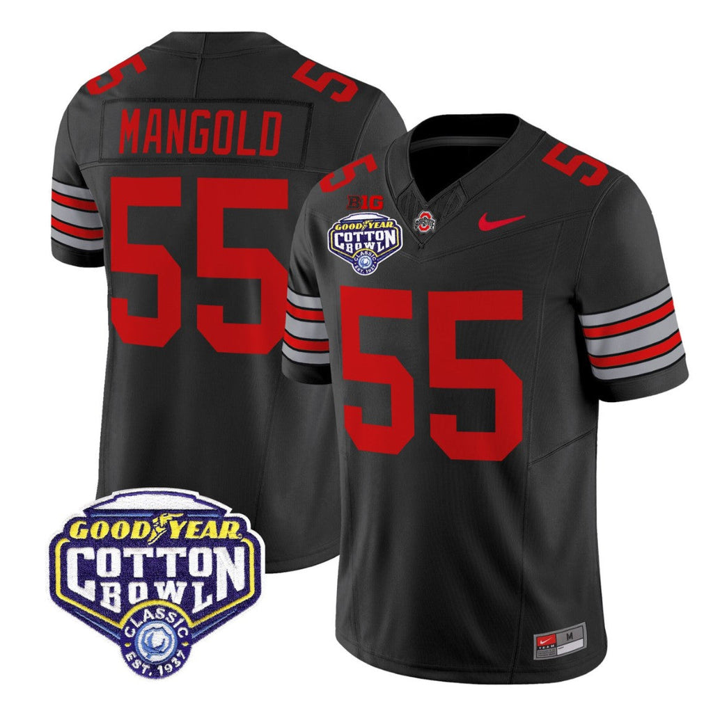 Nick Mangold Jersey #55 Ohio State Heritage Stripe 2025 Cotton Bowl Stitched