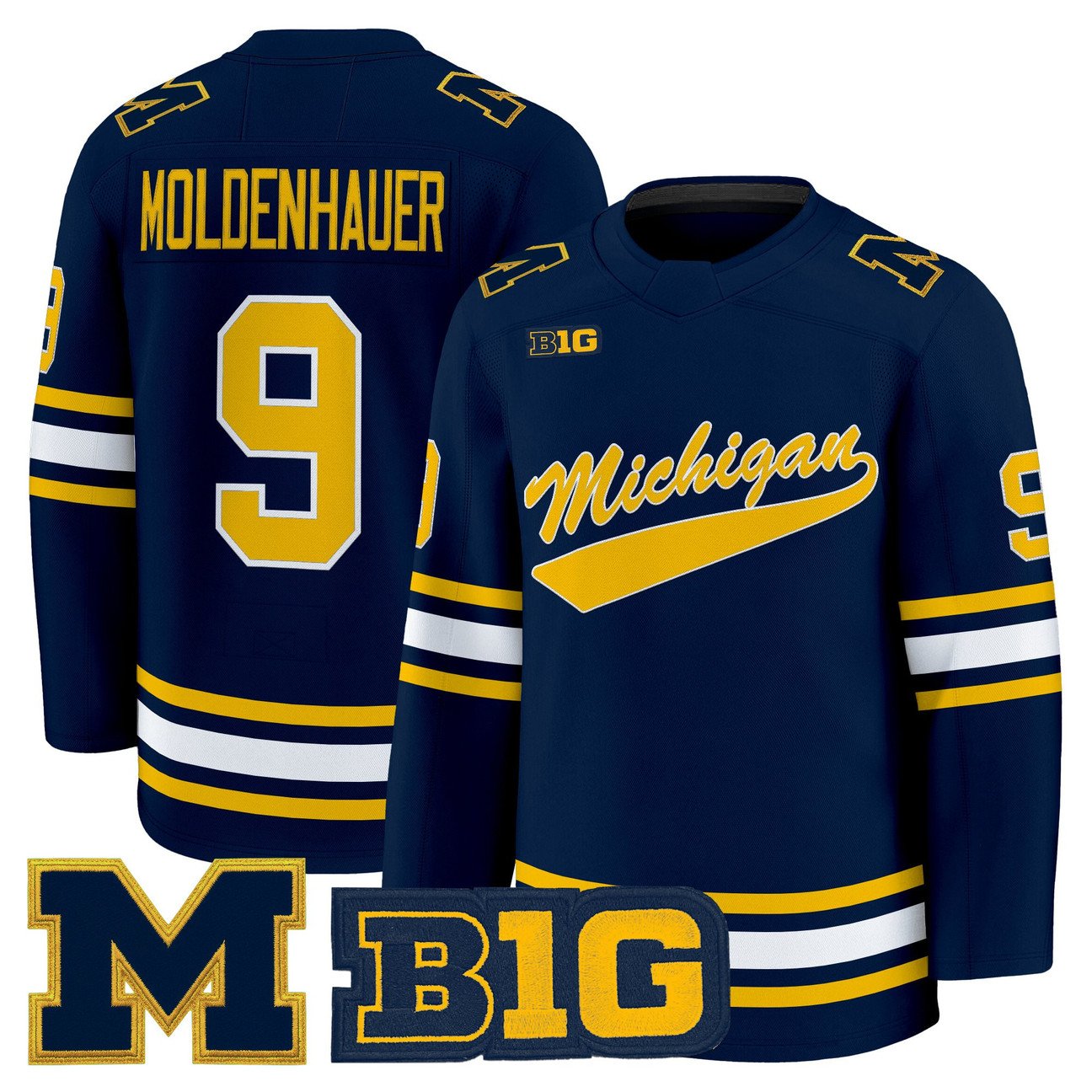 Nick Moldenhauer Jersey #9 Michigan Wolverines 2025-26 Premium All Stitched
