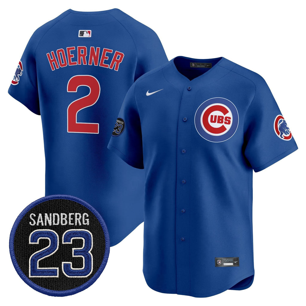 Nico Hoerner Jersey #2 Chicago Cubs Ryne Sandberg Tribute Stitched Royal