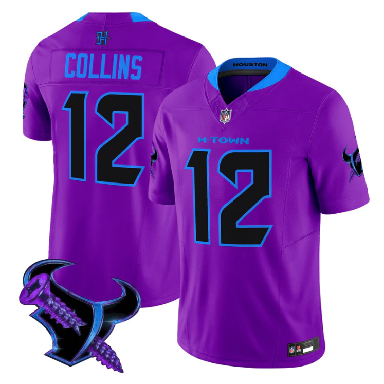 Nico Collins Jersey #12 DJ Screw 2025 Vapor Limited All Stitched