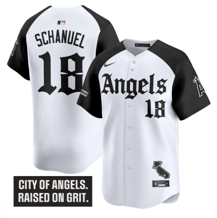 Nolan Schanuel Jersey #18 Los Angeles Angels Gothic Halo Edition Stitched Alternate