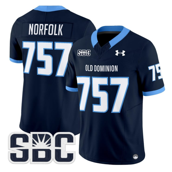 Norfolk Jersey #757 Old Dominion Monarchs 2025 Vapor Limited Stitched Navy