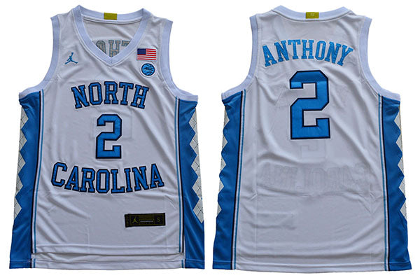 North Carolina Tar Heels #2 Anthony NCAA Basketball Jersey White