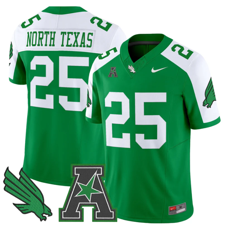 North Texas Jersey #25 North Texas Mean Green 2025 Vapor Stitched Green Alter