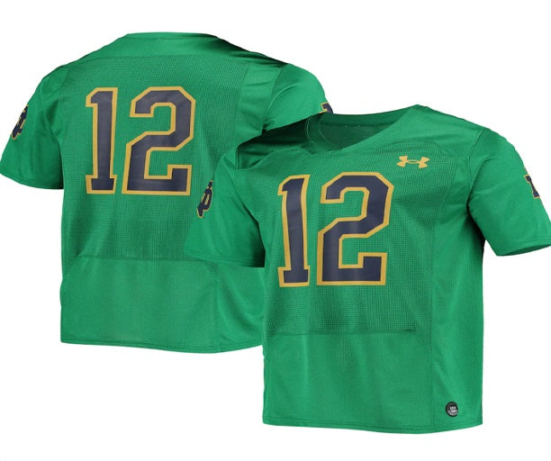 Notre Dame Fighting Irish #12 NO NAME NCAA Football Jersey Green