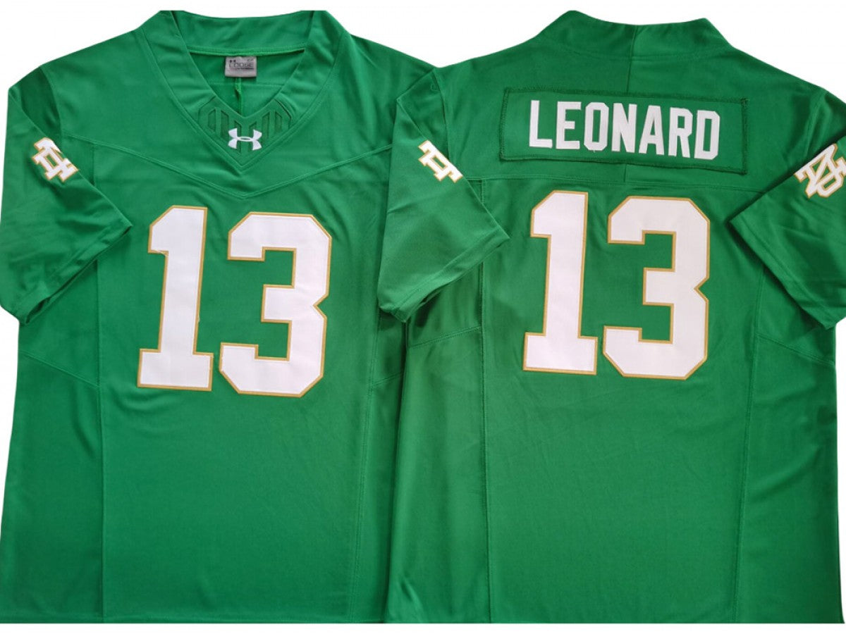Notre Dame Fighting Irish #13 Riley Leonard Green Vapor F.U.S.E. Limited Jersey
