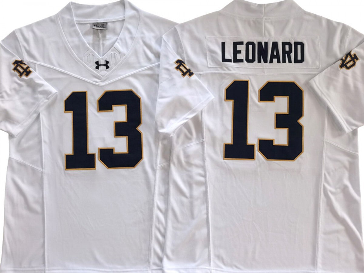 Notre Dame Fighting Irish #13 Riley Leonard White Vapor F.U.S.E. Limited Jersey