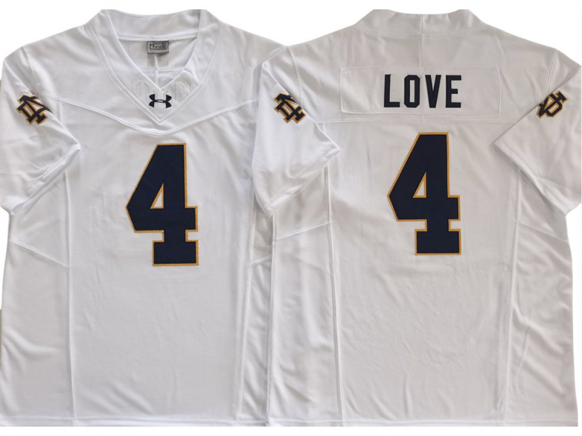 Notre Dame Fighting Irish #4 Jeremiyah Love White Vapor F.U.S.E. Limited Jersey