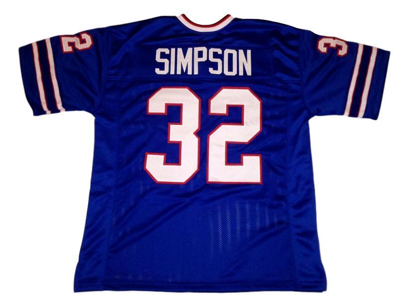 O.J. Simpson CUSTOM STITCHED Unsigned Football Jersey Blue