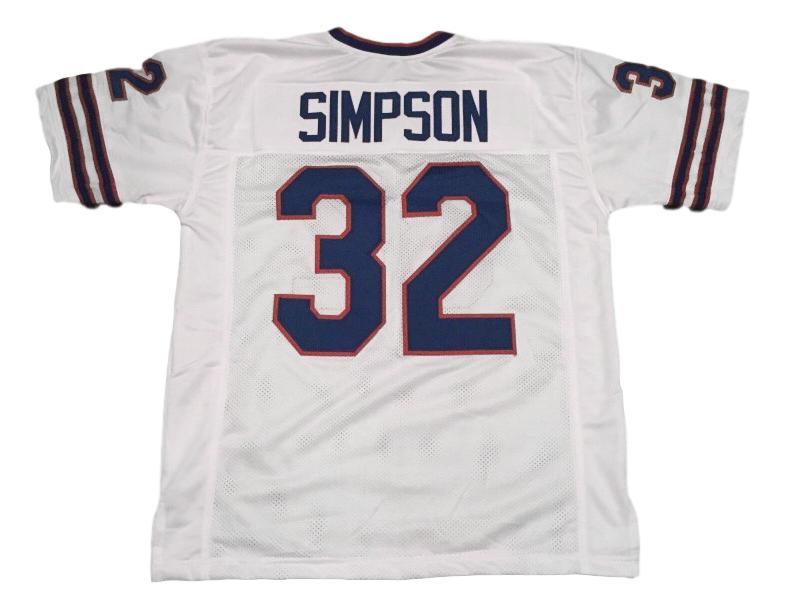 O.J. Simpson CUSTOM STITCHED Unsigned Football Jersey White