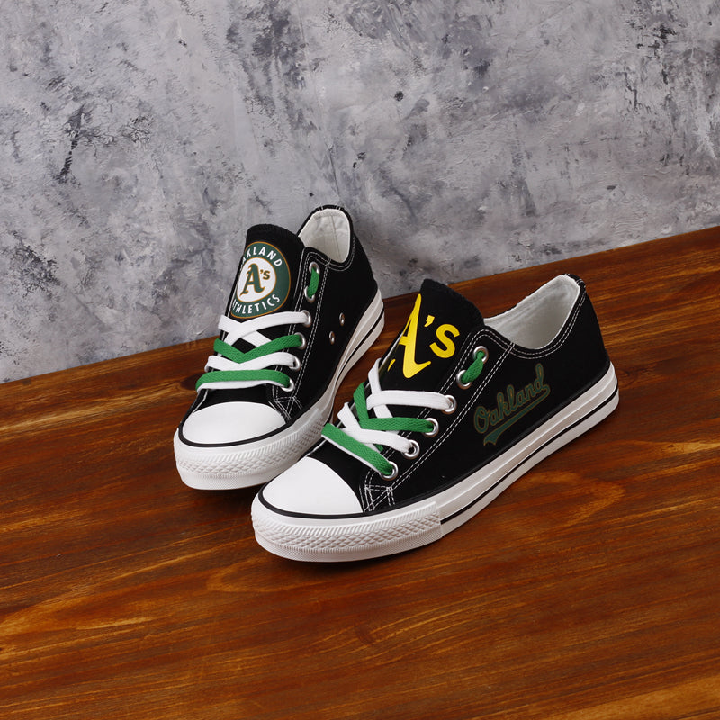 Oakland Athletics Limited Print MLB Baseball Fans Low Top Canvas Shoes Sport Sneakers T-DAC80H