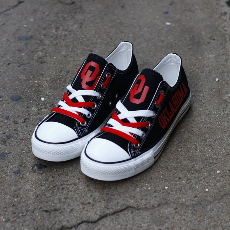Oklahoma Sooners Limited Print NCAA College Students Low Top Canvas Shoes Sport Sneakers 1