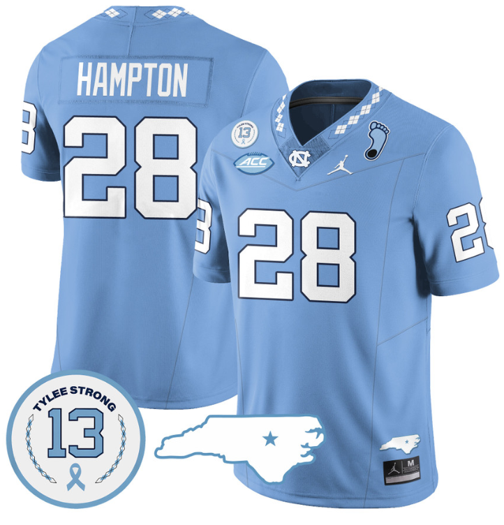Omarion Hampton Jersey #28 North Carolina Tar Heels Vapor College Football Stitched Blue