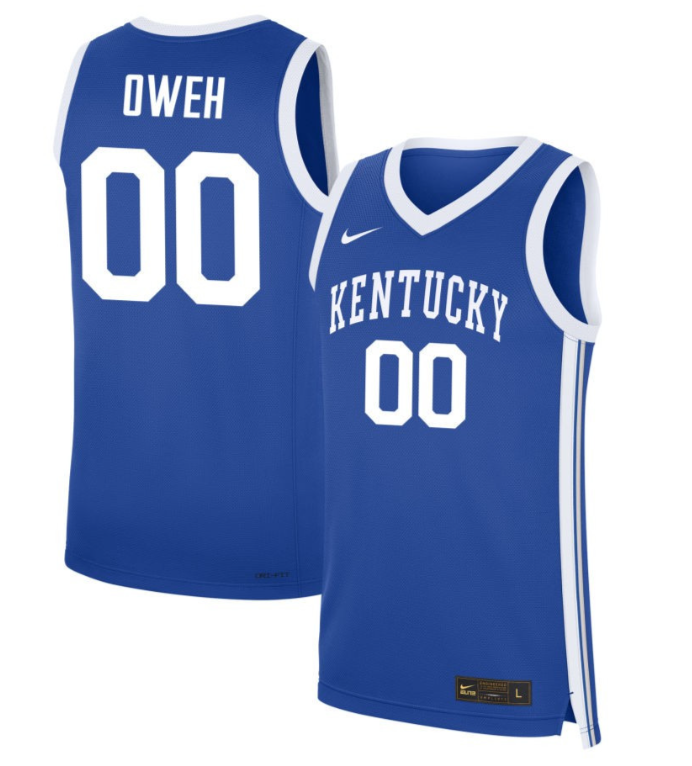 Otega Oweh Jersey #0 Kentucky Wildcats NIL Basketball Royal