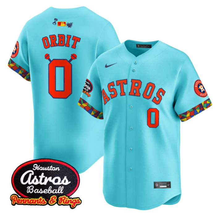 Orbit Jersey #0 Houston Astros x El Tiempo Cantina Vapor Premier Limited Stitched Teal
