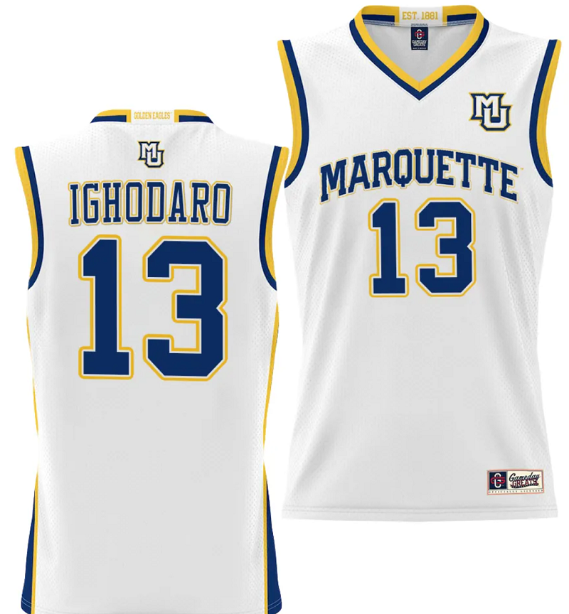 Oso Ighodaro Jersey #13 Marquette Golden Eagles NIL Basketball Lightweight