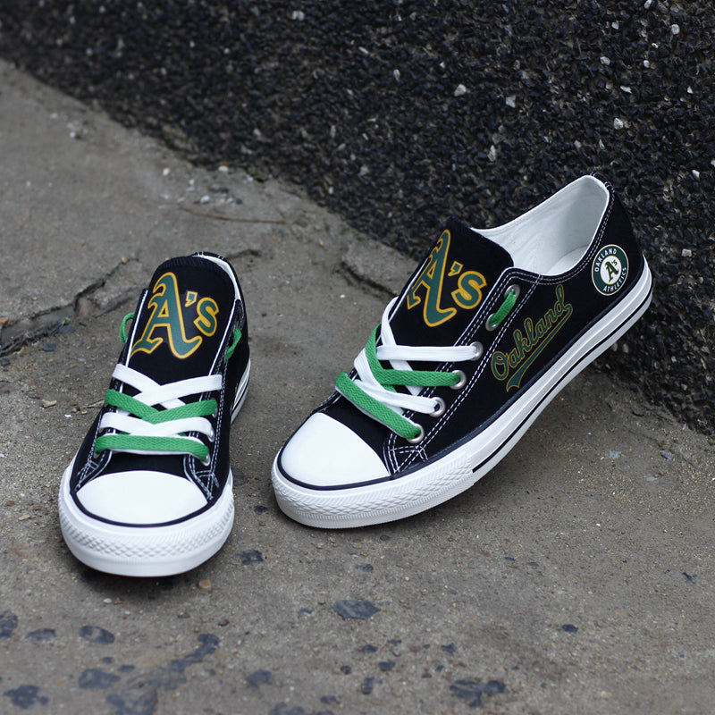 Oakland Athletics Limited Print MLB Baseball Fans Low Top Canvas Shoes Sport Sneakers T-DJ176H