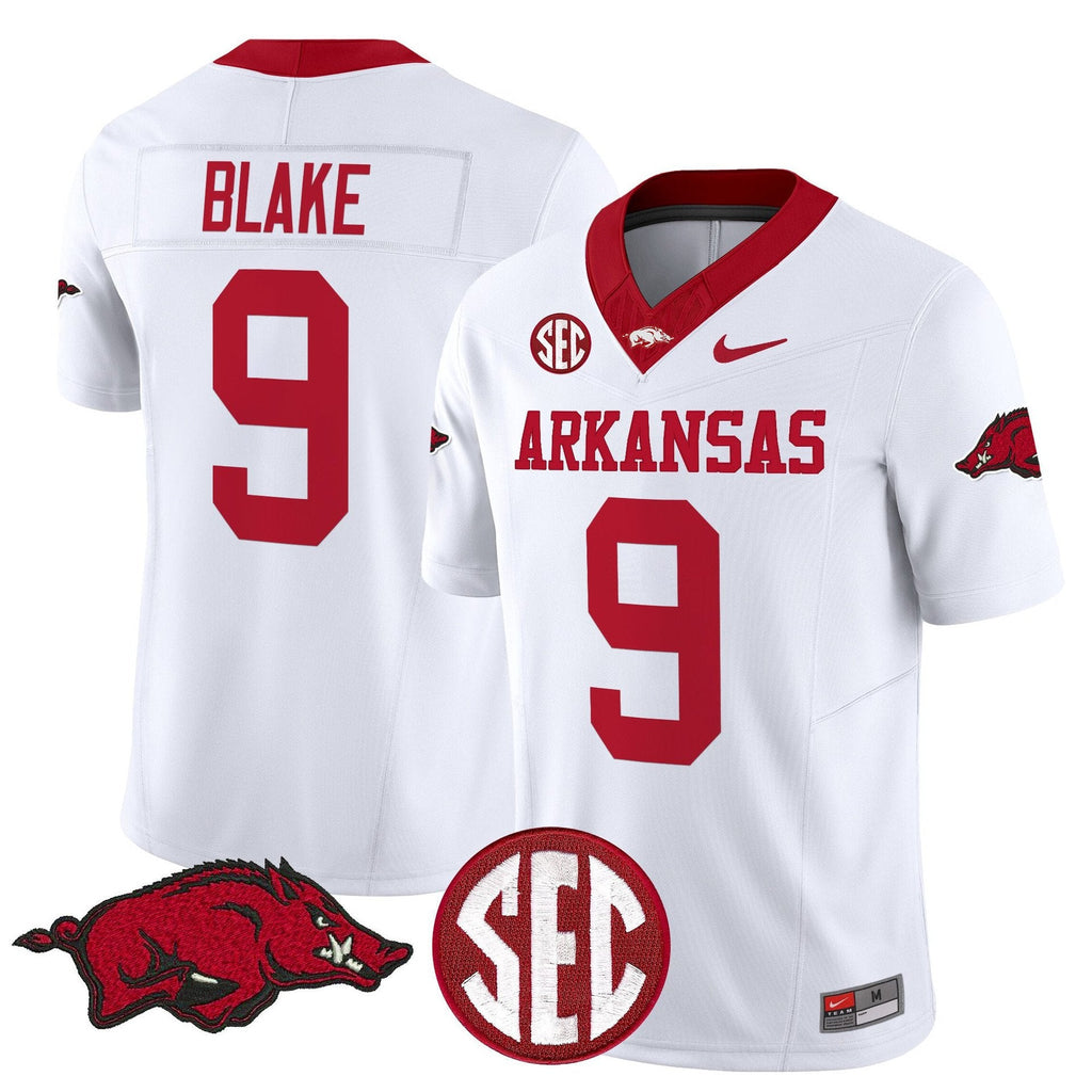 O'Mega Blake Jersey #9 Arkansas Razorbacks Limited Stitched White