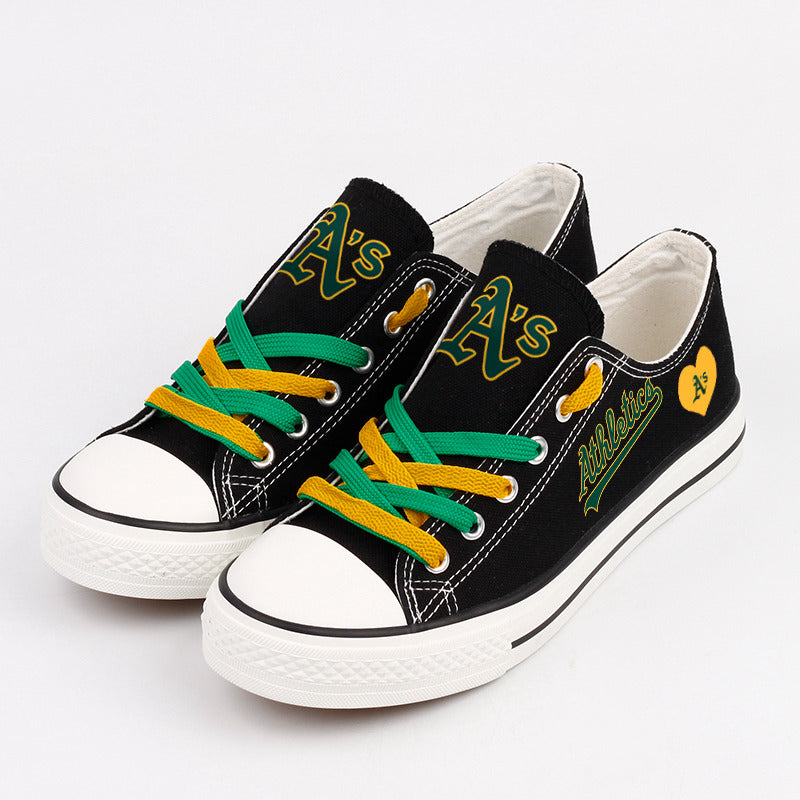 Oakland Athletics Limited Print Low Top Canvas Shoes Sport Sneakers For Men Women Fans