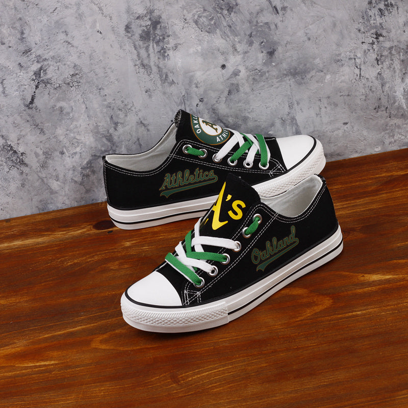 Oakland Athletics Limited Print Low Top Canvas Shoes Sport Sneakers For Men Women Fans