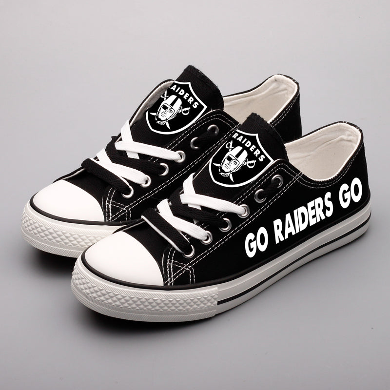 Oakland Raiders Low Top Canvas Sport Sneakers Shoes For Men Women Fans