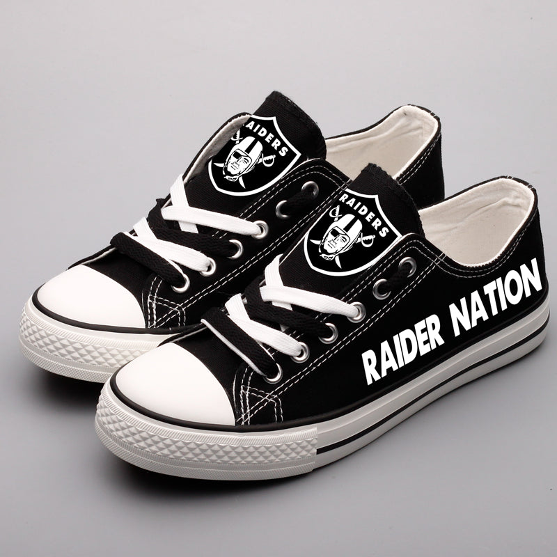 Oakland Raiders Low Top Canvas Sport Sneakers Shoes For Men Women Fans