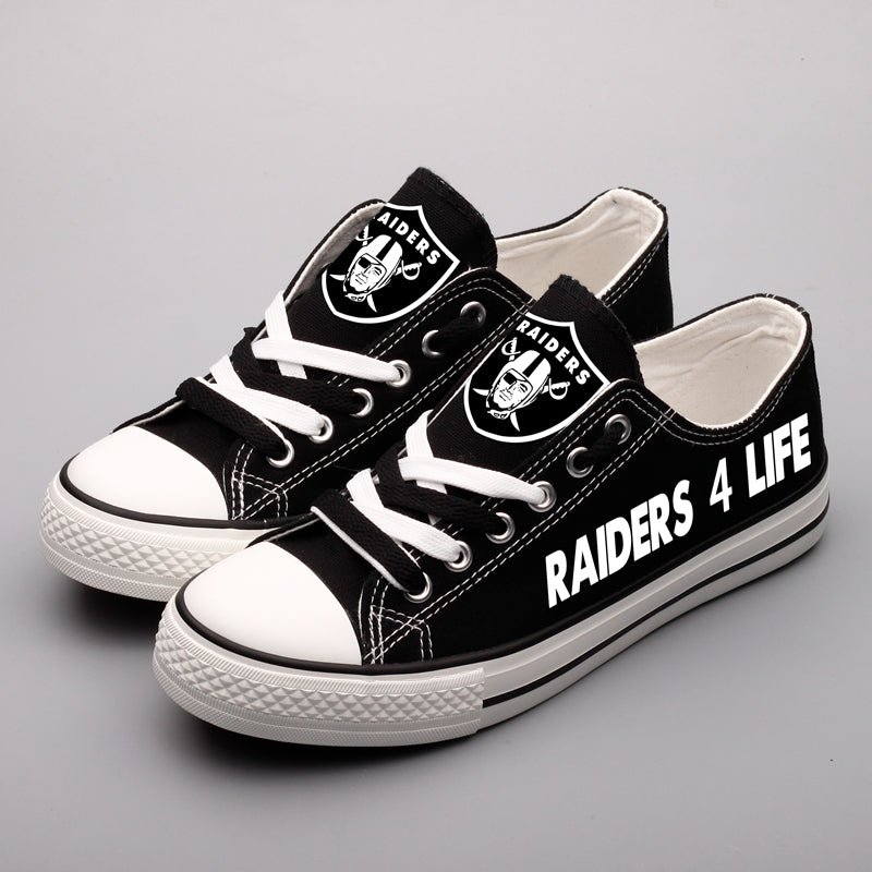 Oakland Raiders Low Top Canvas Sport Sneakers Shoes For Men Women Fans