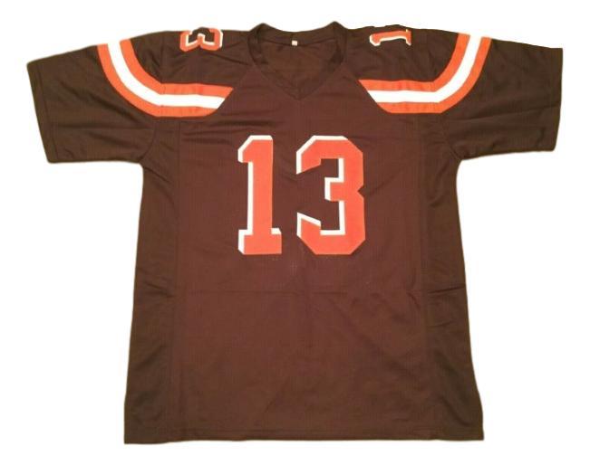 Odell Beckham Jr CUSTOM STITCHED Unsigned Football Jersey Brown