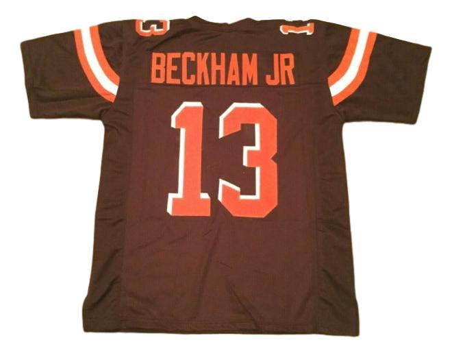 Odell Beckham Jr CUSTOM STITCHED Unsigned Football Jersey Brown