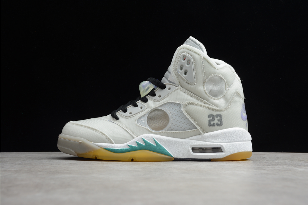 Off-White X Air Jordan 5 Grey Green