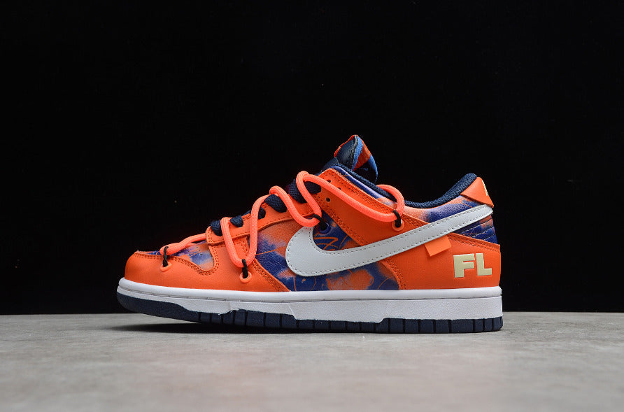 Off-White X Futura X NK Dunk Low Orange White Blue