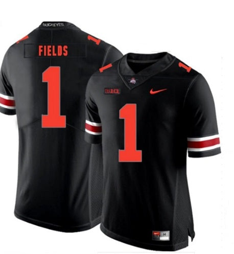 Ohio State Buckeyes #1 Justin Fields College NCAA Football Black Jersey