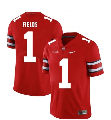 Ohio State Buckeyes #1 Justin Fields College NCAA Football Jersey Red