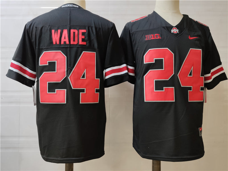 Ohio State Buckeyes #24 Wade College Football Jersey Black