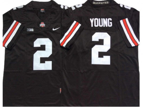 Ohio State Buckeyes #2 Chase Young Black-White Football Jersey