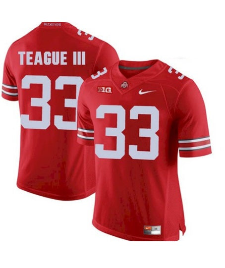 Ohio State Buckeyes #33 Master Teague NCAA Football Jersey Red