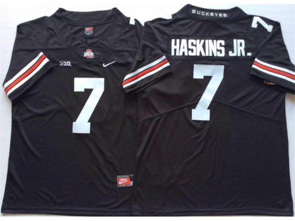 Ohio State Buckeyes #7 Dwayne Haskins Jr. Black,White Jersey - Custom